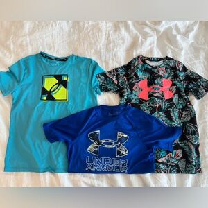 Under Armour - THREE performance shirts. Youth medium